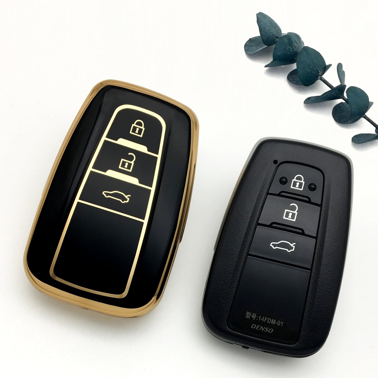 Protective Car Key Cover for Toyota Rav4 Corolla Prado CH-R Smart Key 2/3 Button 2019-2022
