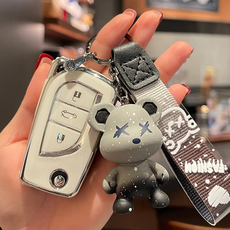 Protector Car Key Cover for Toyota Corolla Hilux Camry CH-R Flip Key Remote 2013-2022