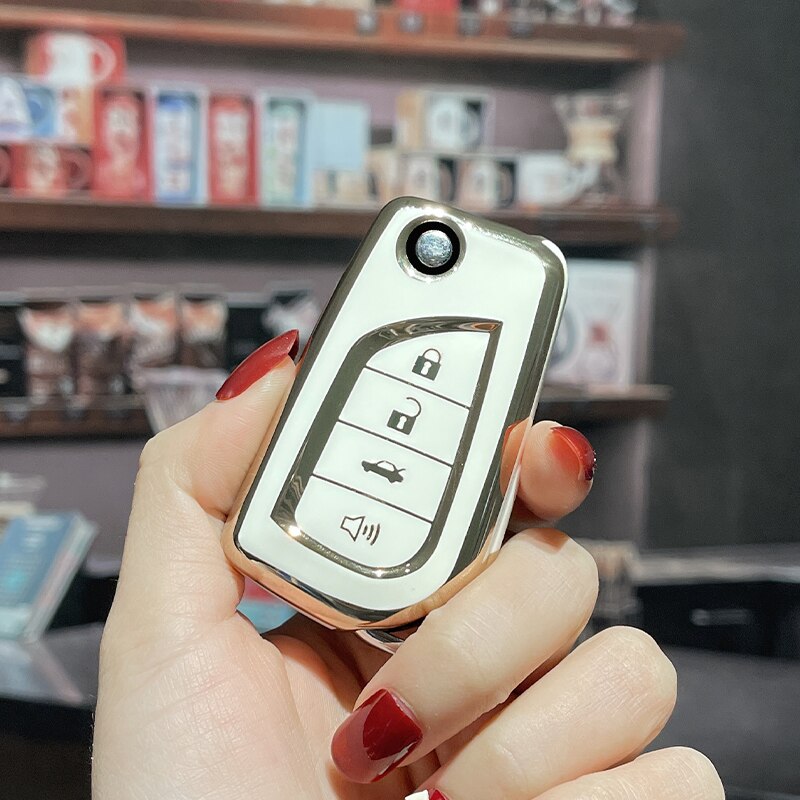 Protector Car Key Cover for Toyota Corolla Hilux Camry CH-R Flip Key Remote 2013-2022