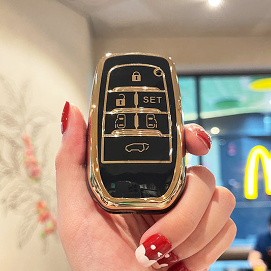 Car Key Cover for Toyota Alphard Vellfire Smart Key 5 Button 2017-2023