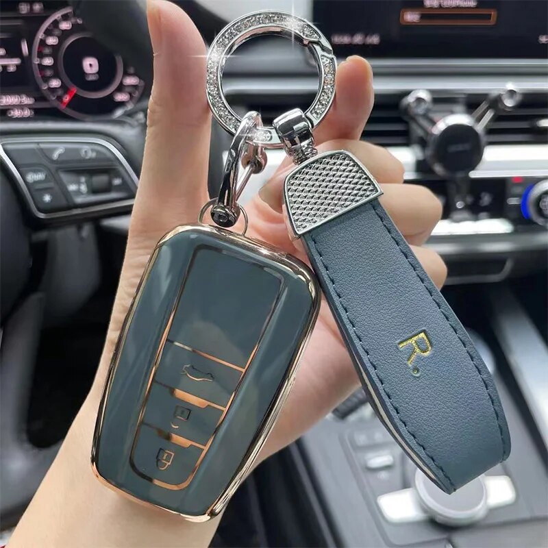 Protective Car Key Cover for Toyota Rav4 Corolla Prado CH-R Smart Key 2/3 Button 2019-2022