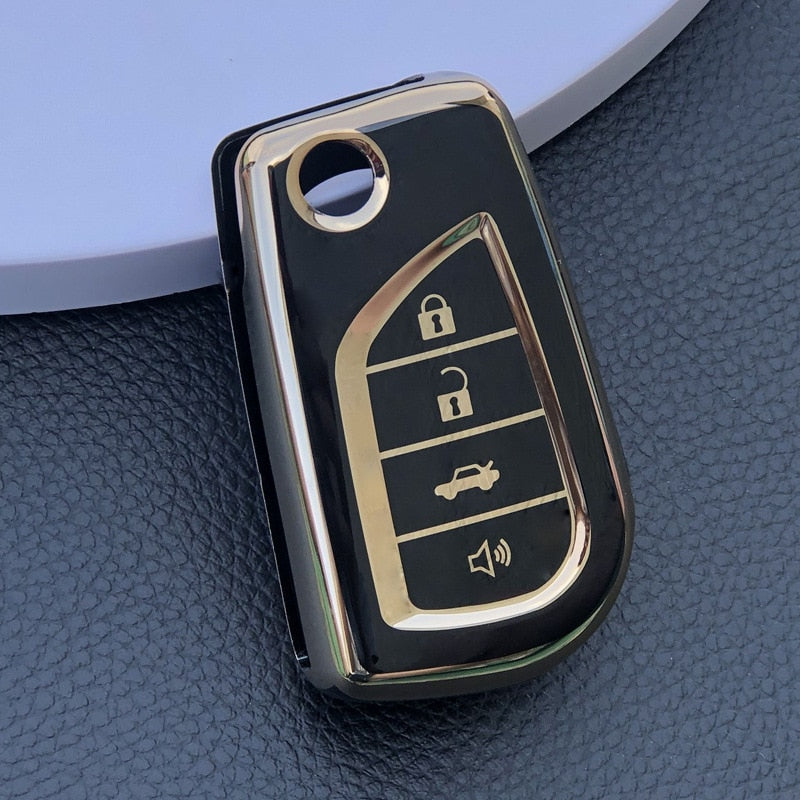Protector Car Key Cover for Toyota Corolla Hilux Camry CH-R Flip Key Remote 2013-2022