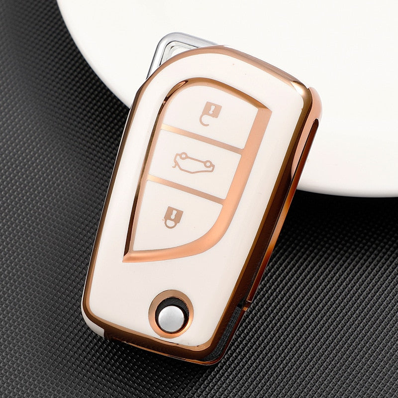 Protector Car Key Cover for Toyota Corolla Hilux Camry CH-R Flip Key Remote 2013-2022