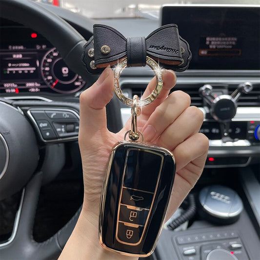 Protective Car Key Cover for Toyota Rav4 Corolla Prado CH-R Smart Key 2/3 Button 2019-2022