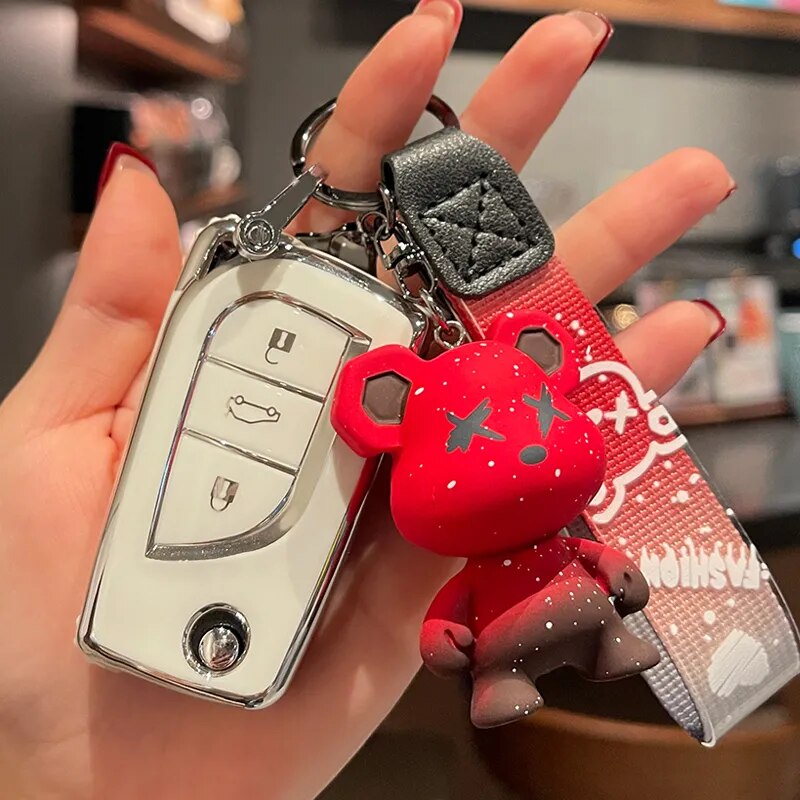 Protector Car Key Cover for Toyota Corolla Hilux Camry CH-R Flip Key Remote 2013-2022