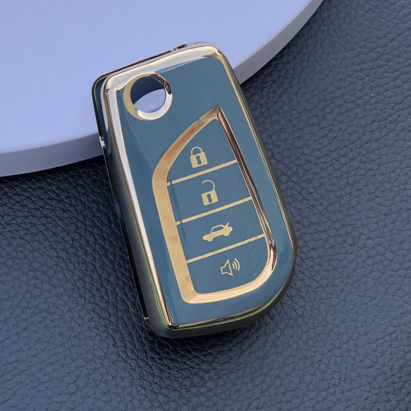 Protector Car Key Cover for Toyota Corolla Hilux Camry CH-R Flip Key Remote 2013-2022