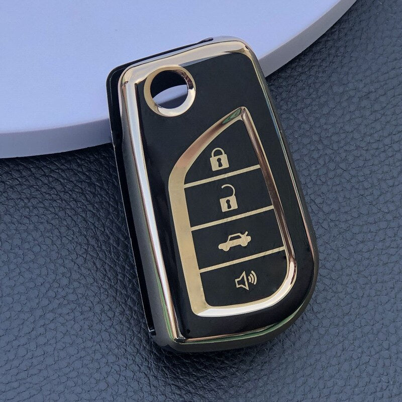 Protector Car Key Cover for Toyota Corolla Hilux Camry CH-R Flip Key Remote 2013-2022