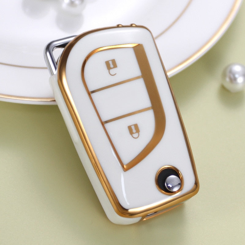 Protector Car Key Cover for Toyota Corolla Hilux Camry CH-R Flip Key Remote 2013-2022
