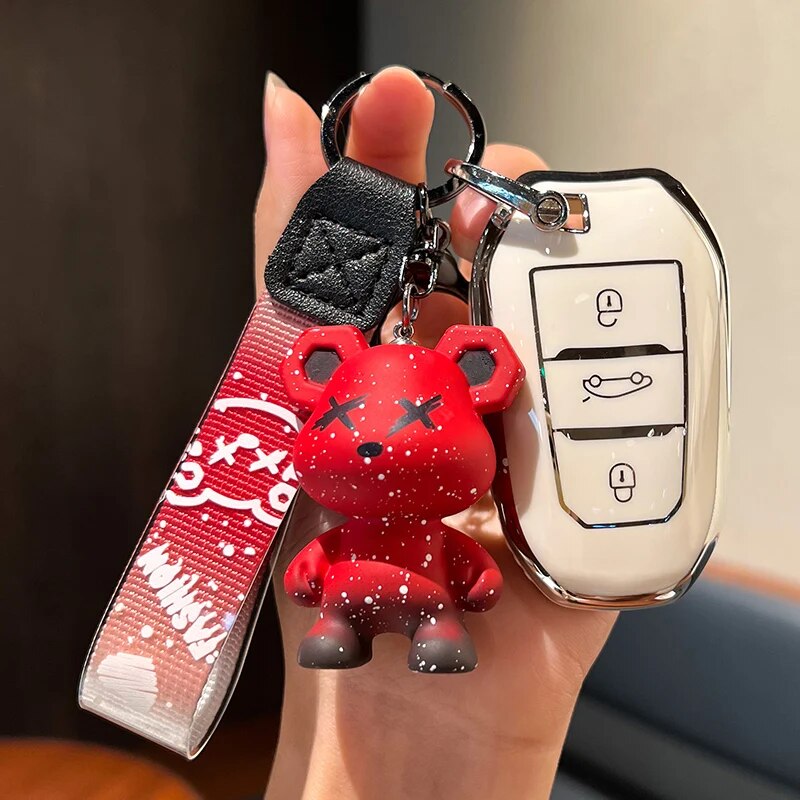 Protective Car Key Cover for Peugeot Citroen Smart Key 2014-2021