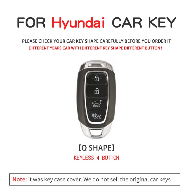 Car Key protection Cover for Kona Santa Fe Palisade Smart Key 4 Button 2018-2022 Style 2