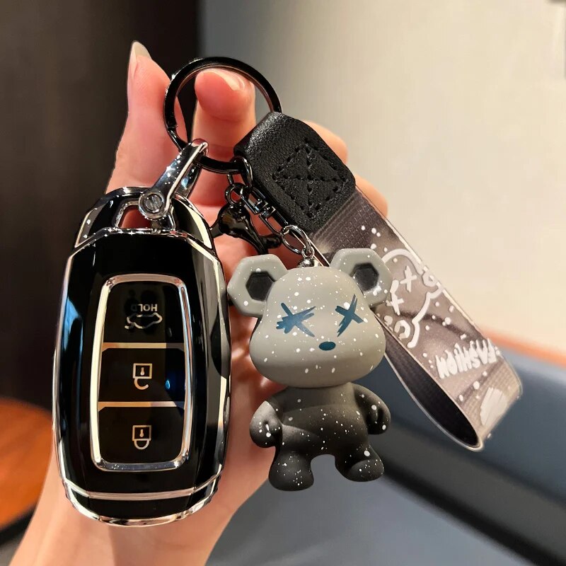 Car Key Protection Cover for Kona I30 Santa Fe Elantra Smart Key 2018-2022 3 Button