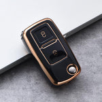 PROTECTIVE TPU CAR KEY COVER FOR VOLKSWAGEN AMAROK GOLF POLO 2000-2022 2 BUTTON