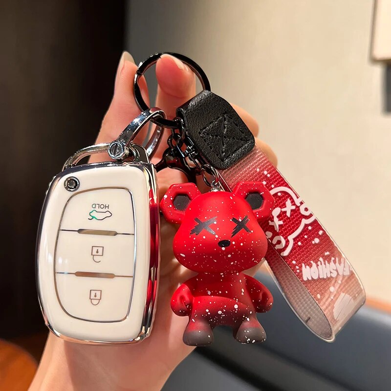 Car Key protection Cover for Hyundai Ix35 Elantra I30 Tucson Smart Key 2014-2018 Style 1