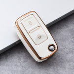 PROTECTIVE TPU CAR KEY COVER FOR VOLKSWAGEN AMAROK GOLF POLO 2000-2022 2 BUTTON