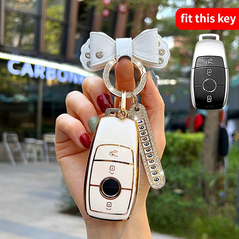 Car Key Protection Cover for Mercedes C200 C Class E Class Keys 2018-2022