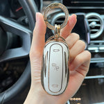 Tesla Model3 model Y Smart Key Protection Cover Green Tea Color Gold Edge