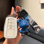 Protective Car Key Cover for Toyota Rav4 Corolla Prado CH-R Smart Key 2/3 Button 2019-2022