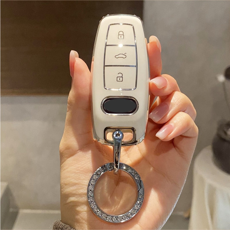 Car Key Protective Cover For Audi New Smart Key For Tt A4-b9 A5 Q5 S5 Q7 2018-2020
