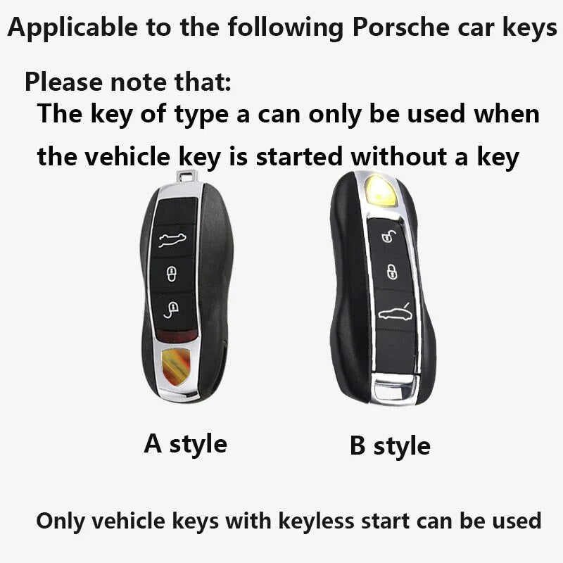 Car Key Cover Protector for Porsche Cayenne Macan 2010-2019 Keyless Start Only