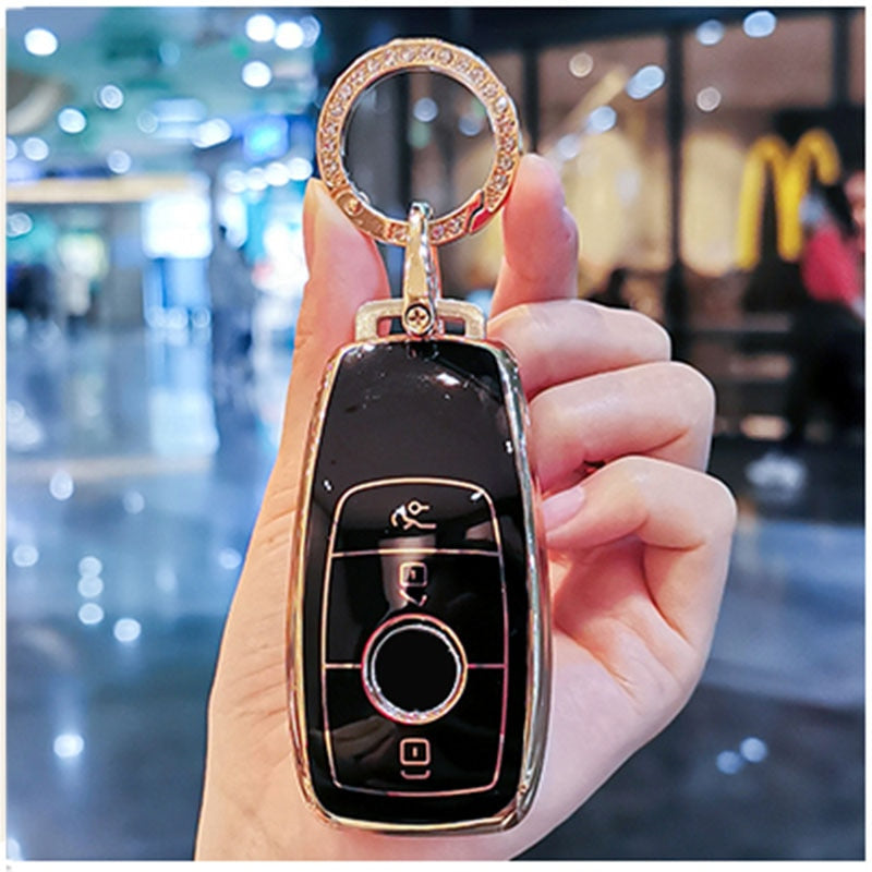 Protective Tpu Car Key Cover for Mercedes C200 C Class E Class Keys 2018-2022