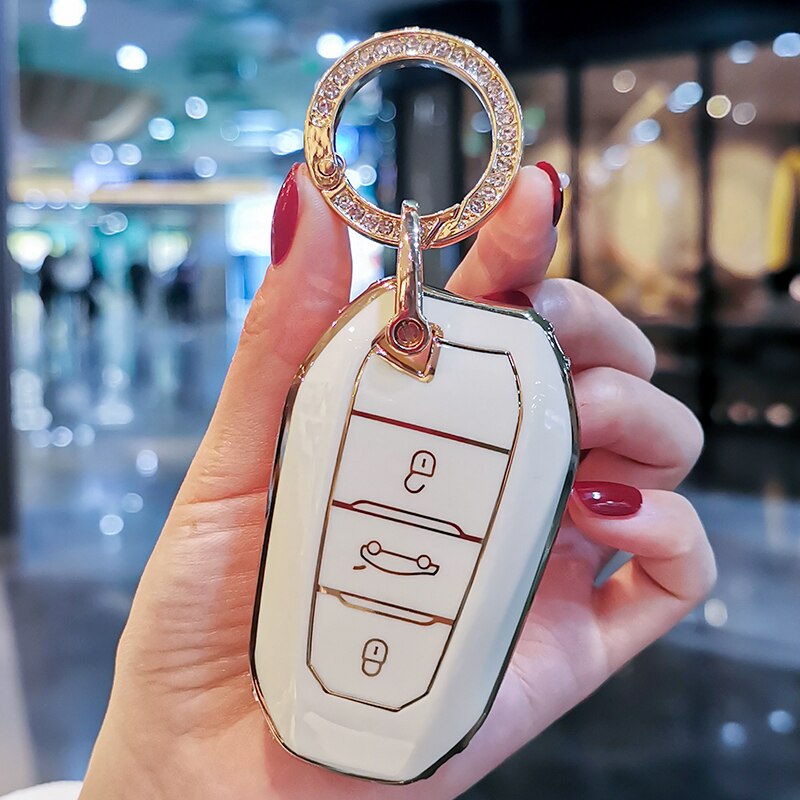 Protective Car Key Cover for Peugeot Citroen Smart Key 2014-2021