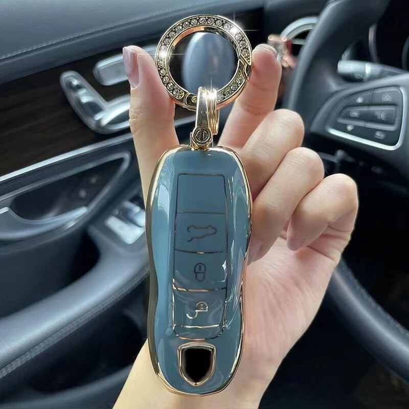 Car Key Cover Protector for Porsche Cayenne Macan 2010-2019 Keyless Start Only