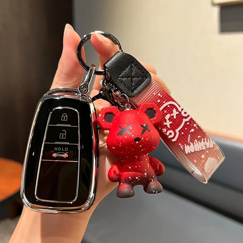 Protective Car Key Cover for Toyota Rav4 Corolla Prado CH-R Smart Key 2/3 Button 2019-2022