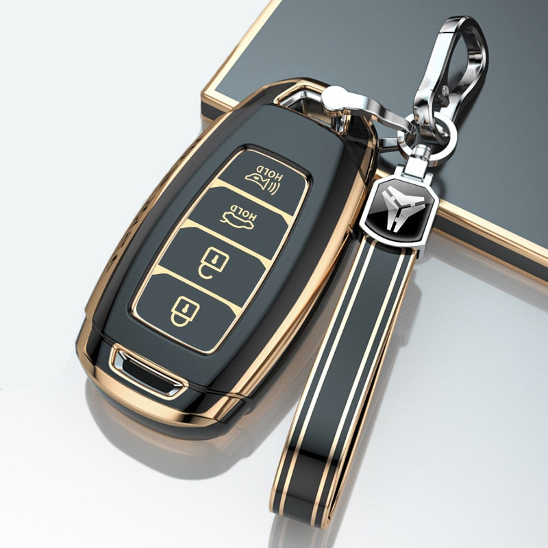 Car Key protection Cover for Kona Santa Fe Palisade Smart Key 4 Button ...
