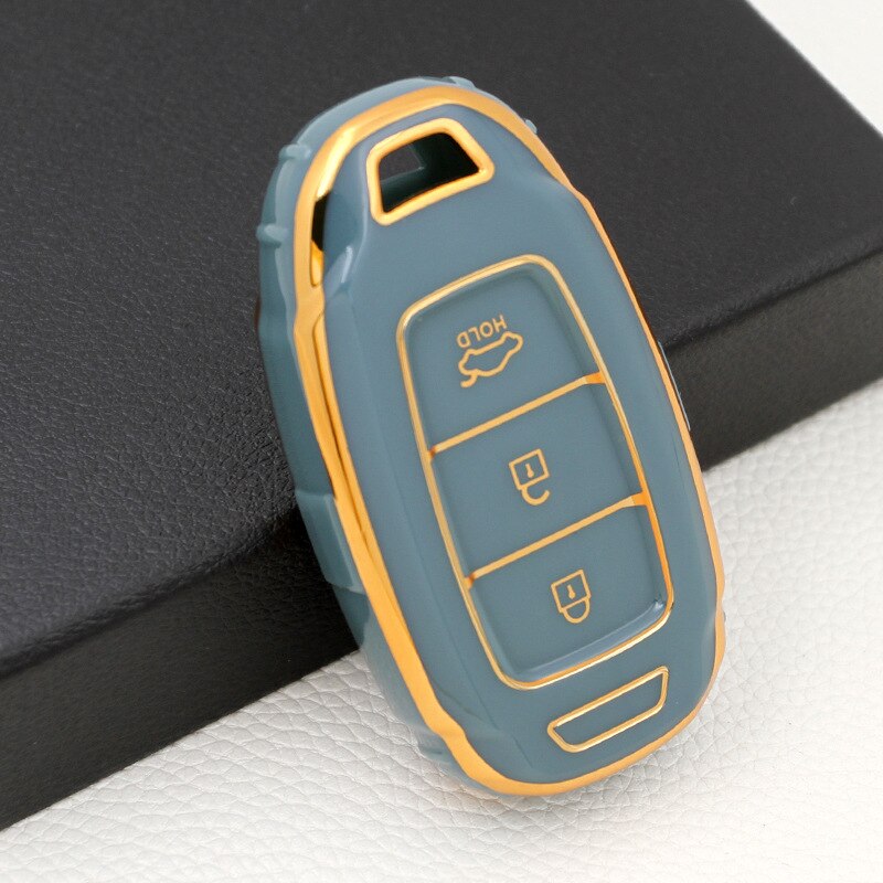 Car Key Protection Cover for Kona I30 Santa Fe Elantra Smart Key 2018-2022 3 Button