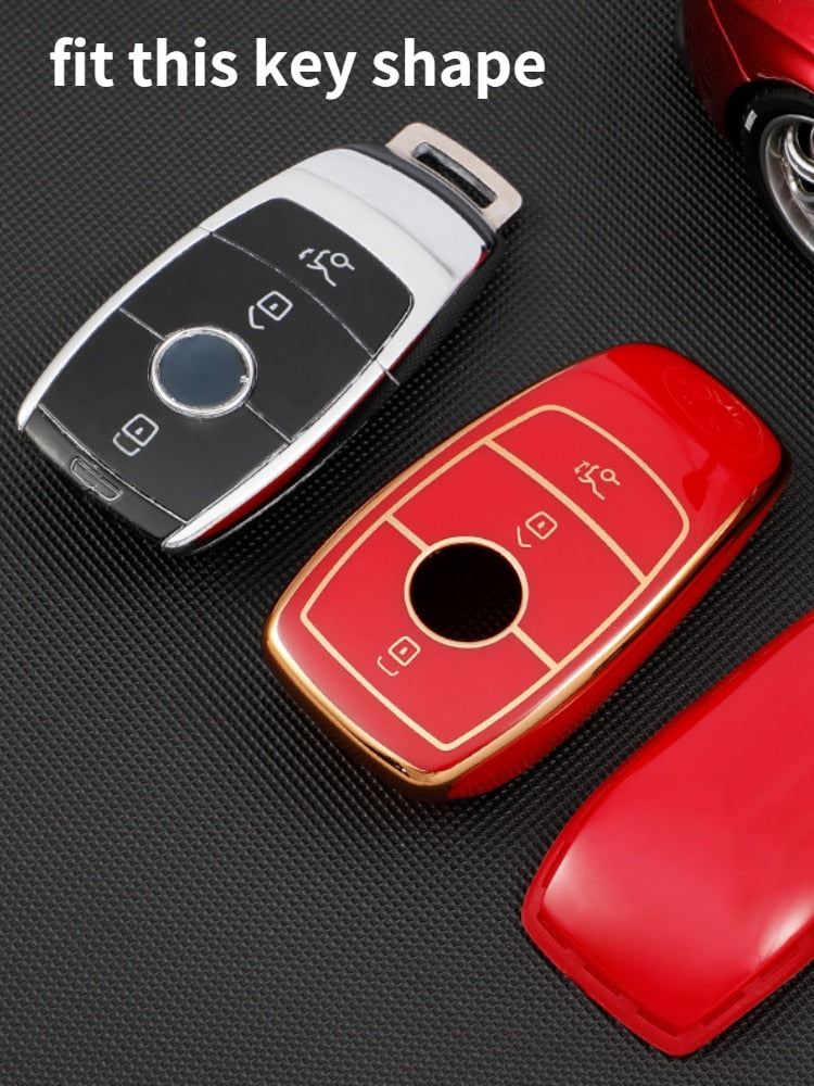 Car Key Protection Cover for Mercedes C200 C Class E Class Keys 2018-2022